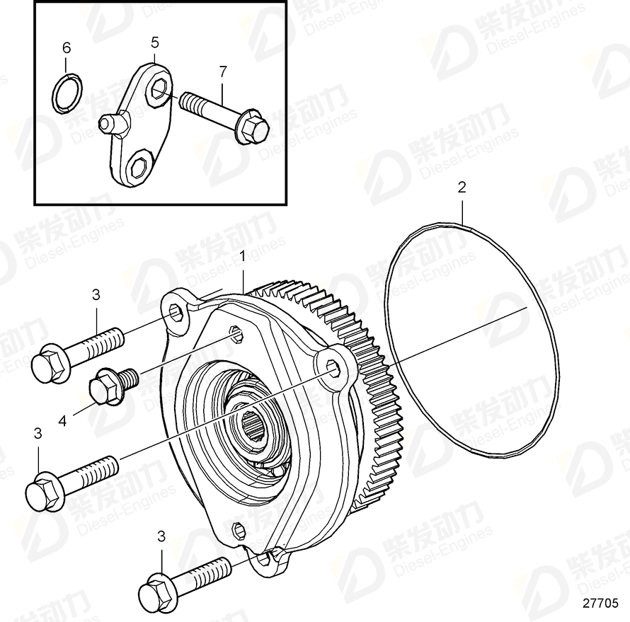 VOLVO Bearing housing 22079791 Drawing